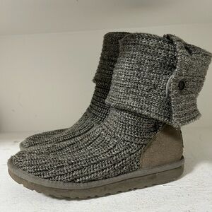 UGG Charcoal Knit Fold-Over Boots